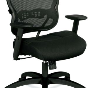 basyx VL712 Series Mid-Back Swivel/Tilt Work Office Chair, Black Mesh