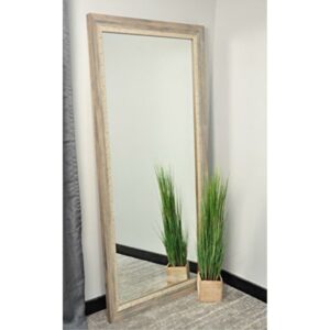 Weathered Beach Framed Floor Leaning Tall Mirror 3