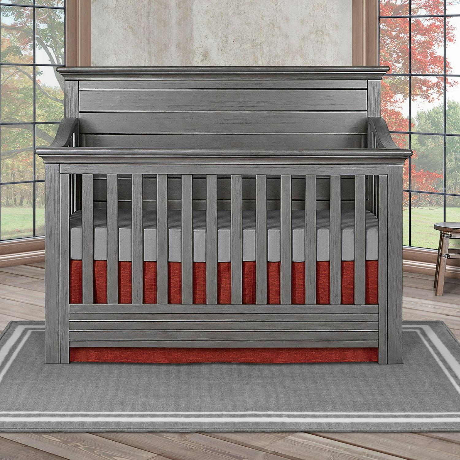 evolur Waverly 5-in-1 Full Panel Convertible Crib, Rustic Grey - Image 12