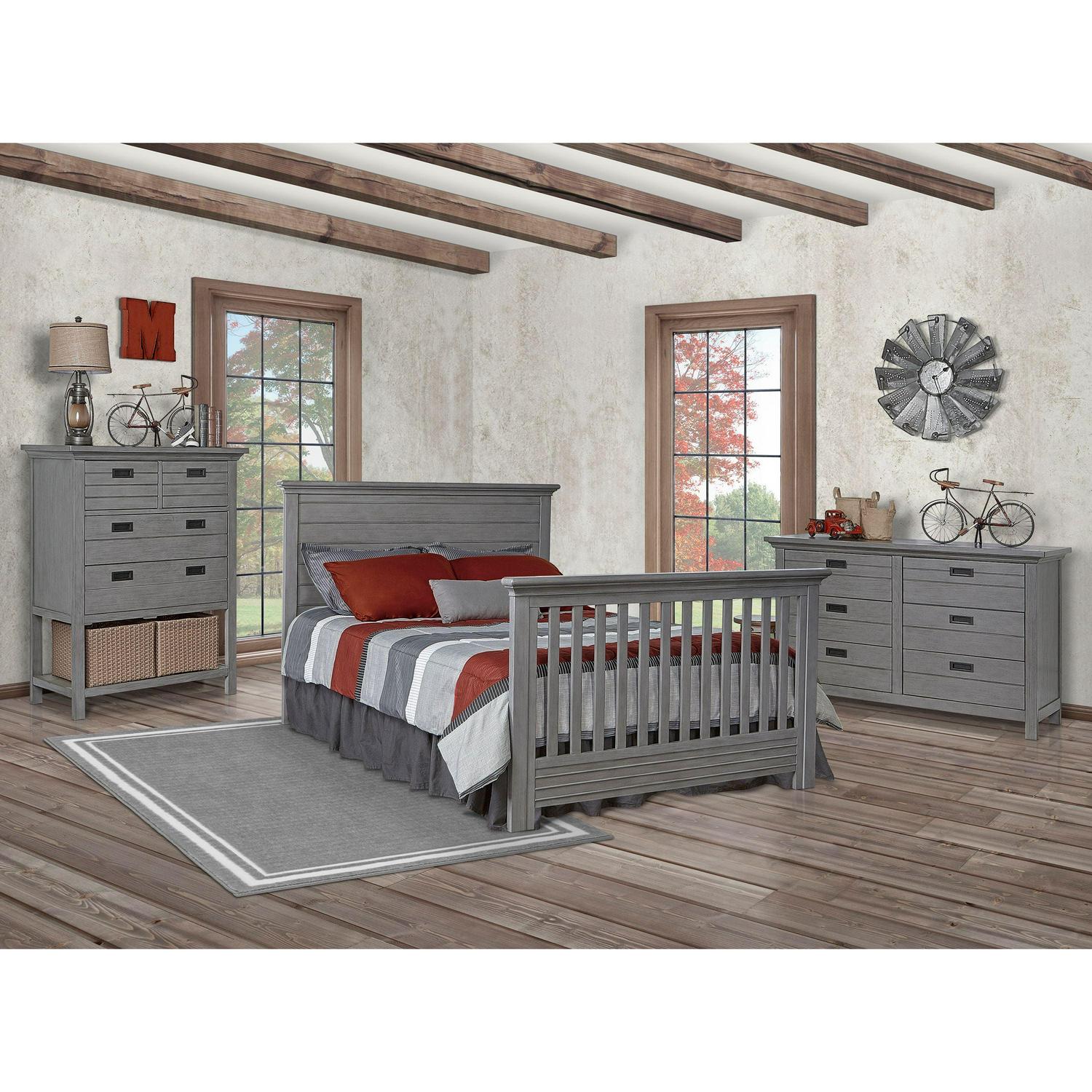 evolur Waverly 5-in-1 Full Panel Convertible Crib, Rustic Grey - Image 13