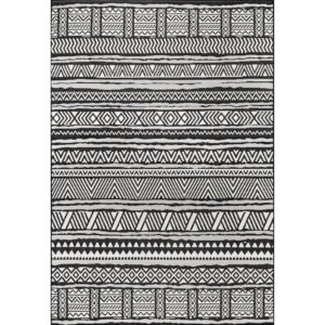 nuLOOM Abbey Tribal Striped Indoor/Outdoor Area Rug, 5' x 8', Black