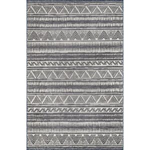 nuLOOM Charter Striped Tribal Indoor/Outdoor Area Rug, 5' x 8', Gray