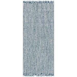 nuLOOM Courtney Braided Indoor/Outdoor Runner Rug, 2' 6" x 10', Blue