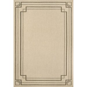 nuLOOM Katalina Simple Border Indoor/Outdoor Area Rug, 6' 7" x 9', Beige
