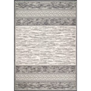nuLOOM Lana Striped Indoor/Outdoor Area Rug, 8', Gray