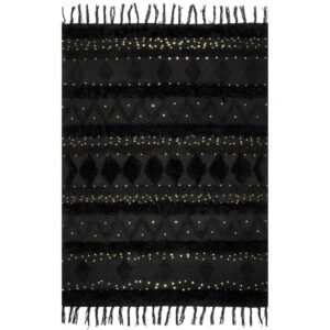 Rugs USA Chandy Textured Wool Area Rug, 3' x 5', Durden Black
