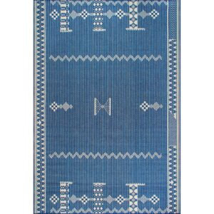 nuLOOM Lowen Tribal Indoor/Outdoor Area Rug, 6' 7" x 9', Navy