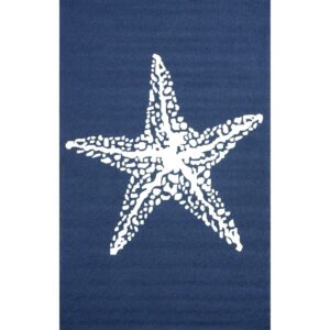 nuLOOM Hand Hooked Marine Indoor/ Outdoor Area Rug, 6' x 6', Square, Marine Navy