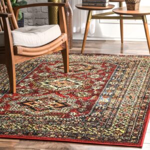 nuLOOM Medieval Randy Indoor/Outdoor Area Rug, 6', Red