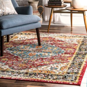 nuLOOM Muriel Medallion Indoor/Outdoor Area Rug, 10' x 14', Multi