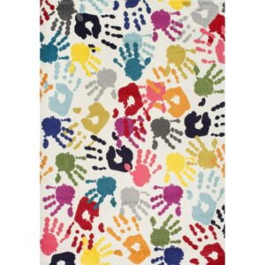 nuLOOM Pinkie Handprint Kids Area Rug, 4' 1" x 6', Pinkie Multicolor
