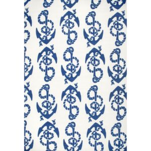 nuLOOM Rell Nautical Anchor Indoor/Outdoor Area Rug, 8' x 10', Rell Blue