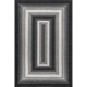 nuLOOM Sammy Braided Ombre Indoor/Outdoor Area Rug, 5' x 8', Charcoal