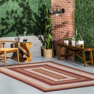 nuLOOM Sammy Braided Ombre Indoor/Outdoor Area Rug, 8' x 10', Rust