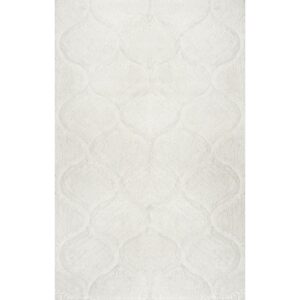 nuLOOM Elsie Contemporary Shag Area Rug, 6' x 9', Elsie White