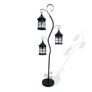71 Inch Three Tier Steel Lantern Stand/Hanger - Backyard Expressions