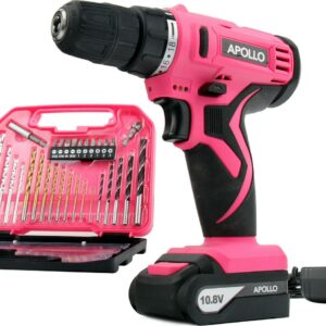 APOLLO Tools Dt4937P 10.8 - Volt Lithium-Ion Cordless Drill with 30-Piece Accessory Set