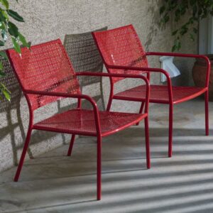 Alfresco Home Martini Low Profile Patio Chair in Cherry Pie (Set of 2)