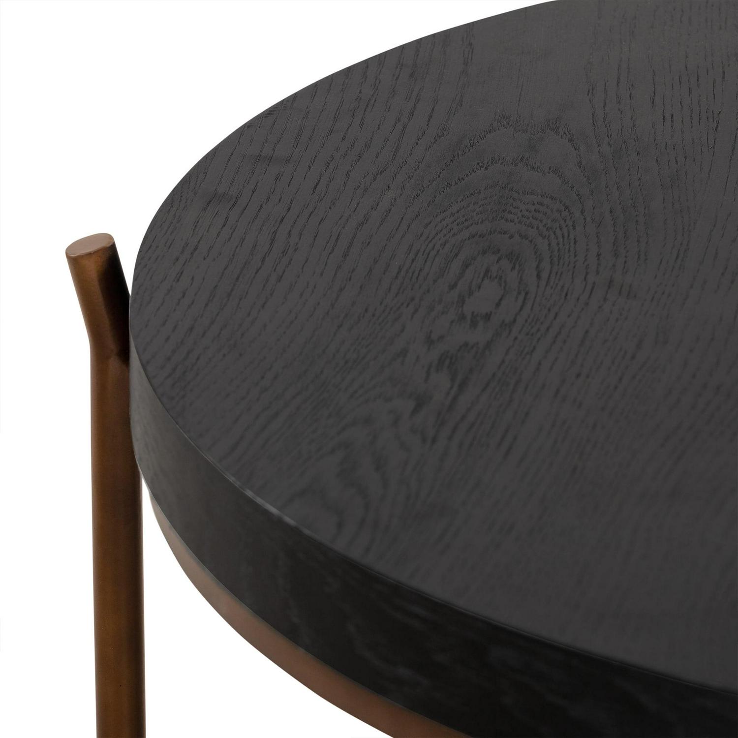 Sylvie Brushed Oak and Metal Round Coffee Table - Image 5
