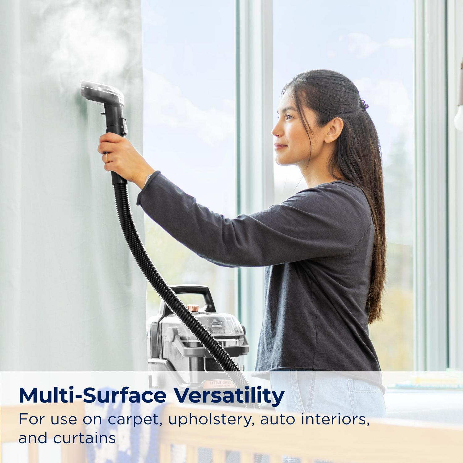 BISSELL Little Green HydroSteam Portable Deep Cleaner, for Carpet , Upholstery, Auto, and Stairs, HydroSteam Technology, 3 Cleaning Modes, Fast Drying, 3532, Black & Copper - Image 4