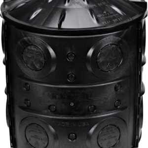 Bomrokson FWAS24 50 Gal. Flo Stormwater Dry Well System Kit with 3 Side Panels & 1 Cover, Ideal for Rainwater Collection, Black