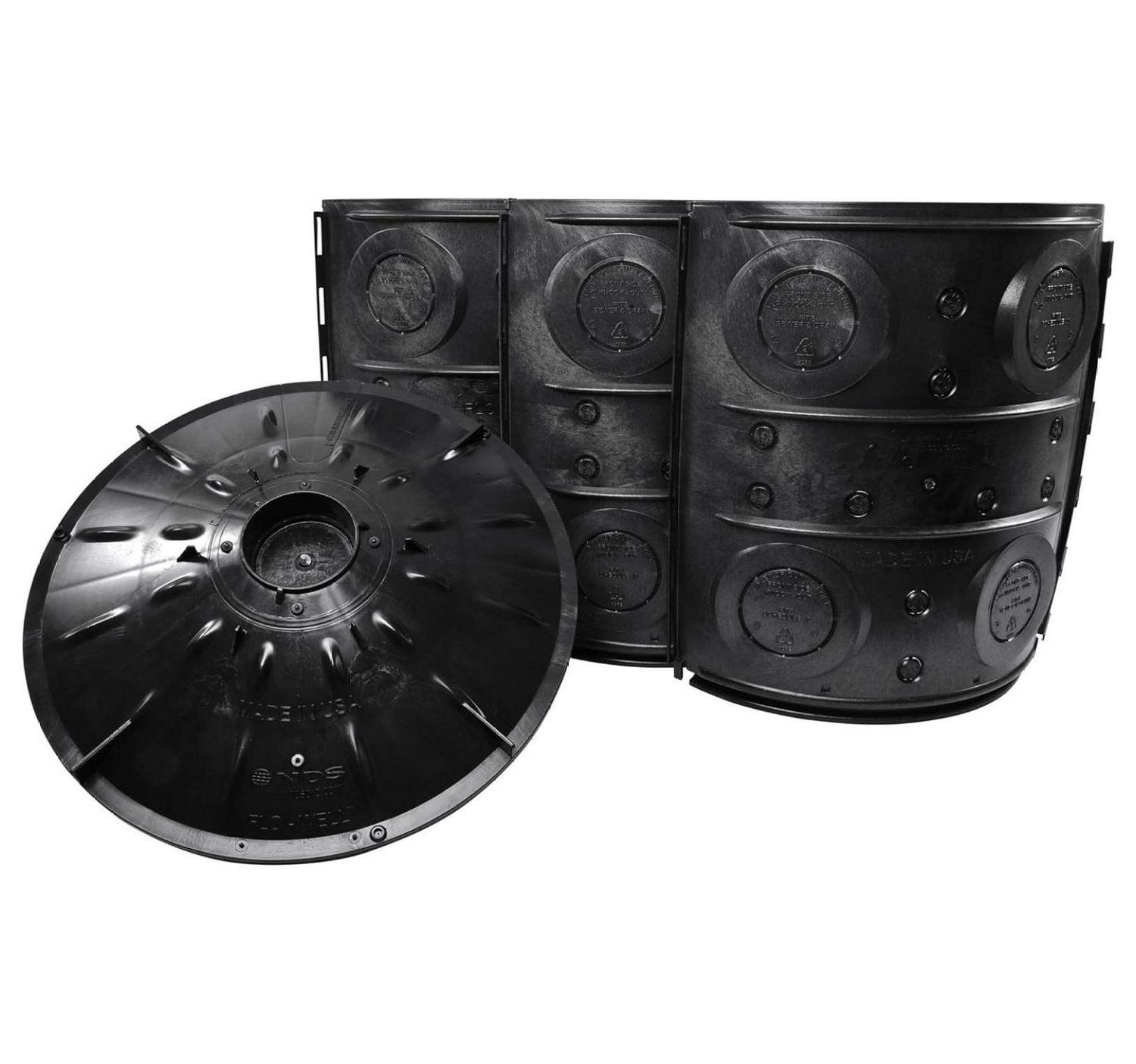 Bomrokson FWAS24 50 Gal. Flo Stormwater Dry Well System Kit with 3 Side Panels & 1 Cover, Ideal for Rainwater Collection, Black - Image 3