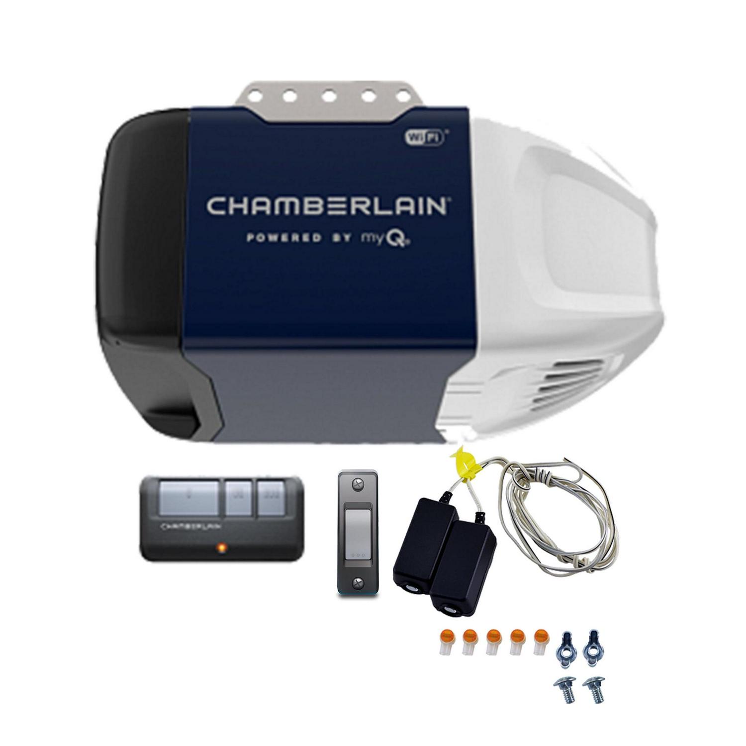 CHAMBERLAIN C2102 Chain Drive Garage Door Opener with Safety Sensors