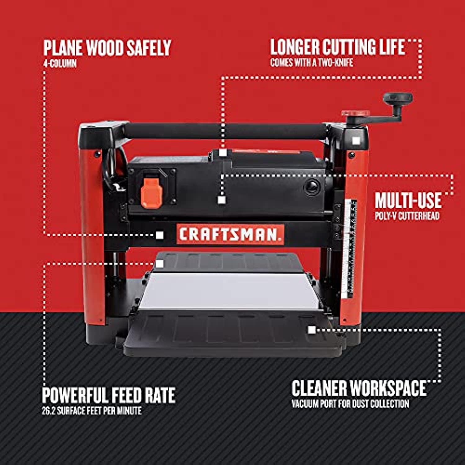 CRAFTSMAN Benchtop Planer, 15-Amp (CMEW320) - Image 2