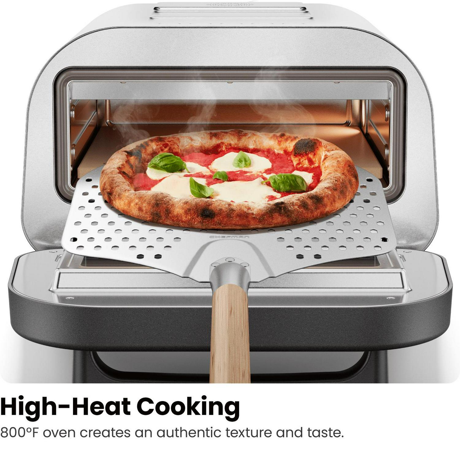 Chefman High Heat Indoor Electric Pizza Oven - Makes 12 Inch Pizzas, 800°F Max Temp - Stainless Steel - Image 2