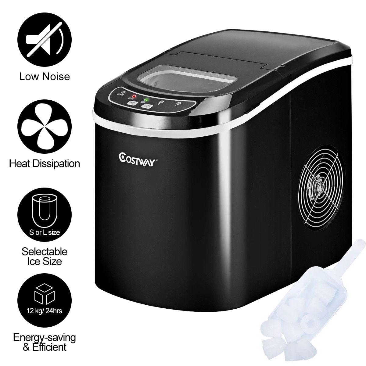 Costway Black Portable Compact Electric Ice Maker Machine Mini Cube 26lb/Day - Image 2