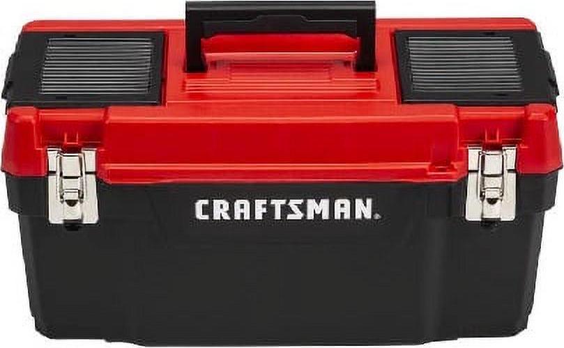 Craftsman Tool Box, Plastic, Black/Red, 20 in W x 10 in D x 10 in H CMST20901 - Image 2