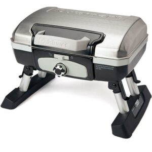 Cuisinart Petit Gourmet Portable Tabletop Outdoor LP Gas Grill in Silver/Black