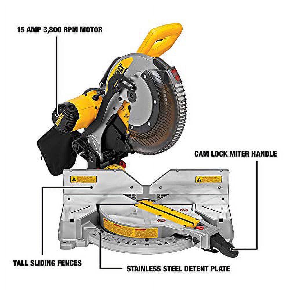DEWALT 308351915 12 in. 15 Amp Compound Double Bevel Miter Saw - Image 2