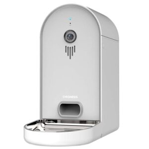 DOGNESS Automatic WiFi Dog/Cat Smart Camera Feeder - 6.5lbs Large Capacity App Control Food Dispenser with WiFi, Portion Control, Voice Recording,Timer Programmable - Grey