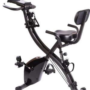 Fitnation Flex Desk Bike Pro Folding Stationary Bike with Resistance Bands