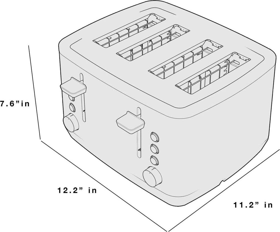 General Electric 4-Slice Toaster, Stainless Steel with Removable Tray - Image 8