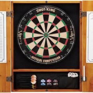 GLD Viper Metropolitan Steel-Tip Dartboard Cabinet - Oak