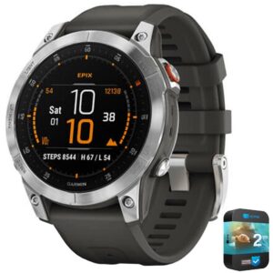 Garmin 010-02582-00 epix Gen 2 Premium Active Smartwatch Slate Steel Bundle with 2 YR CPS Enhanced Protection Pack