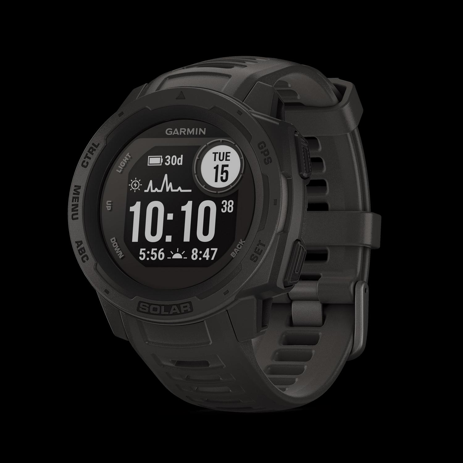 Garmin Instinct Solar Smart Watch, Graphite