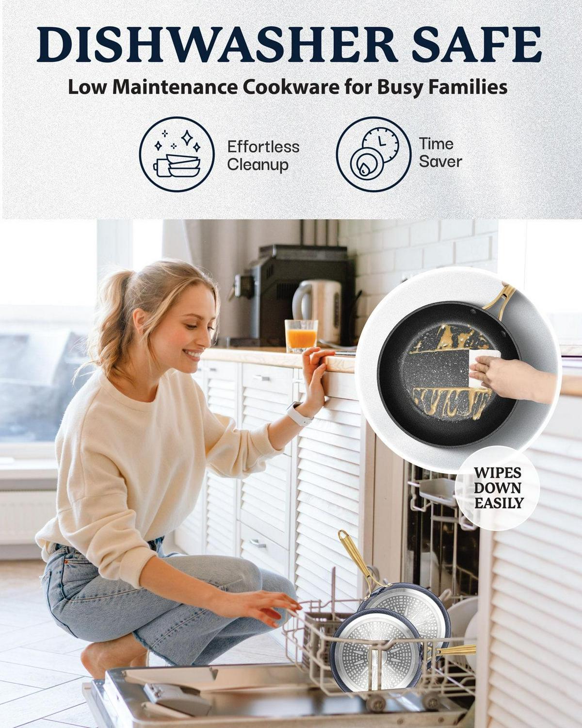 Granitestone Charleston Pots and Pans Set Hammered Nonstick Cookware Set 15Pcs - Image 4