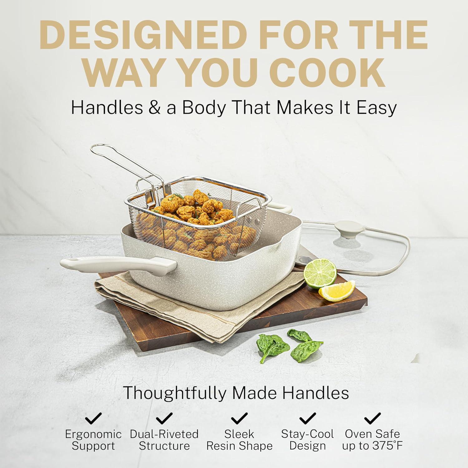 GraniteStone 20 Piece Non Stick Diamond Coated Kitchen Cookware Sets - Image 6