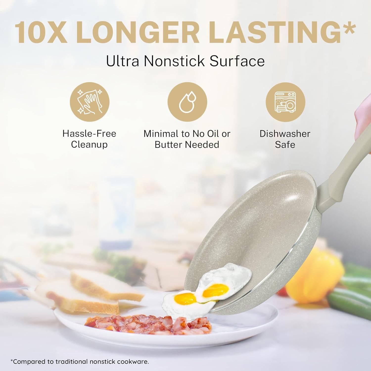 GraniteStone 20 Piece Non Stick Diamond Coated Kitchen Cookware Sets - Image 3