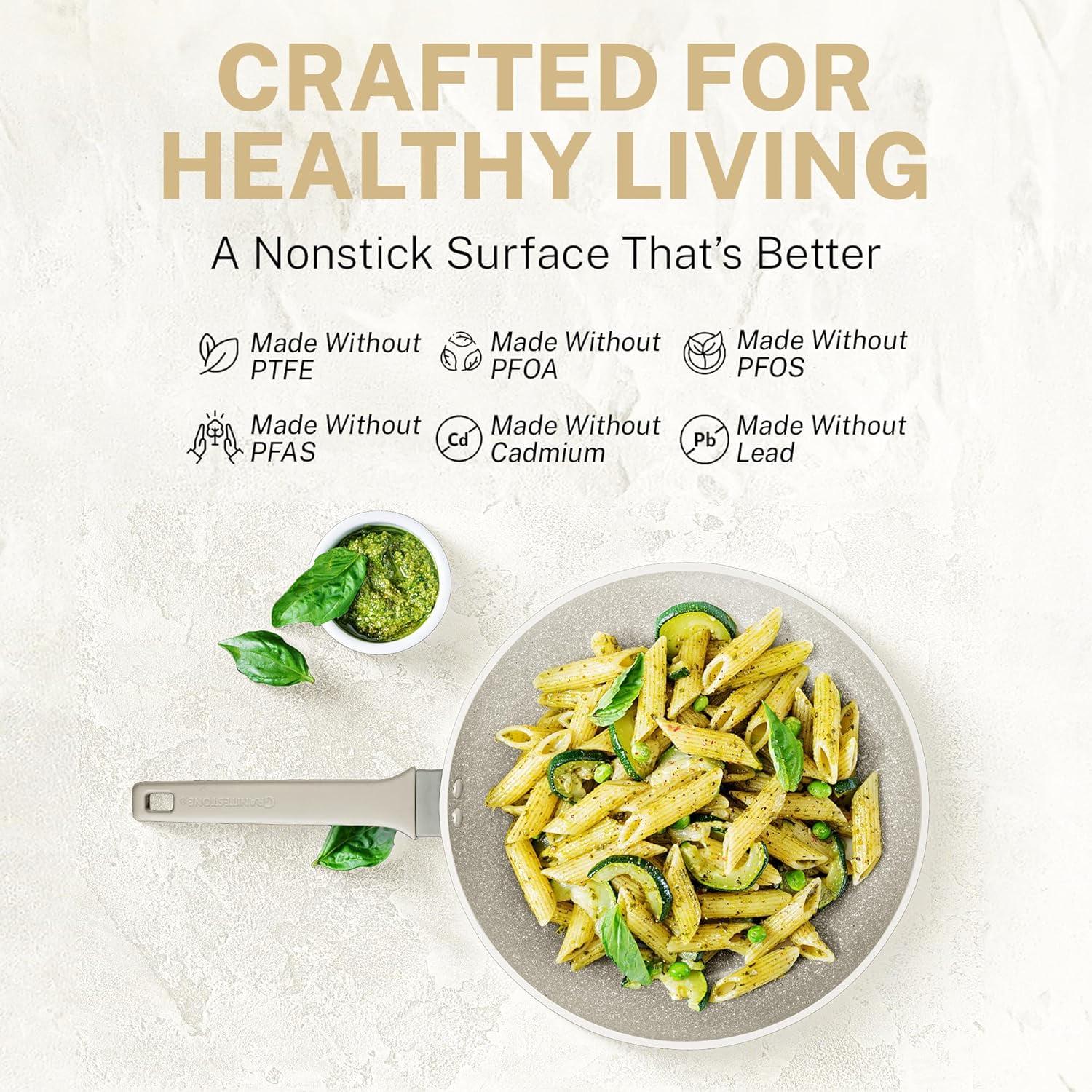 GraniteStone 20 Piece Non Stick Diamond Coated Kitchen Cookware Sets - Image 5