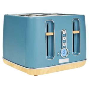 Haden Dorchester 4 Slice Wide Slot Toaster with Control Knob, Stone Blue