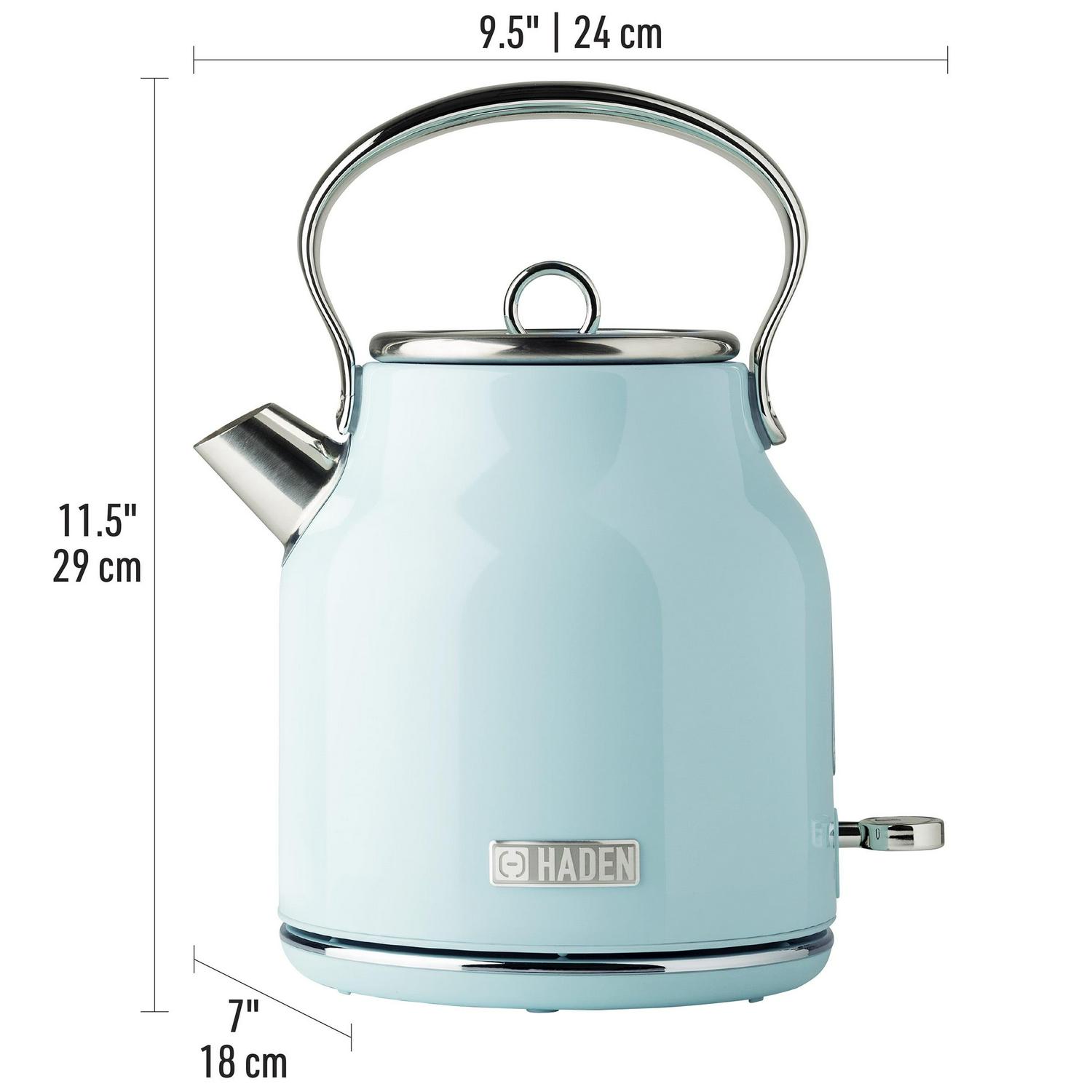 Haden Heritage 1.7 Liter Stainless Steel Electric Tea Kettle, Turquoise - 75004 - Image 5