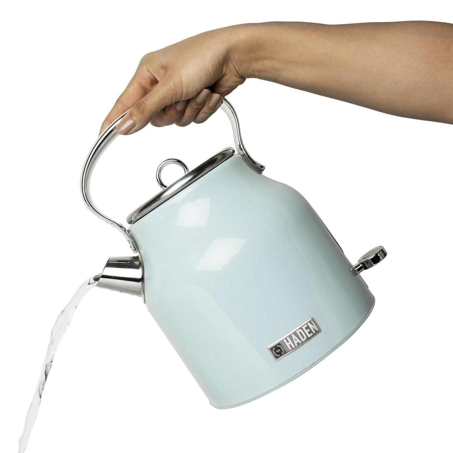 Haden Heritage 1.7 Liter Stainless Steel Electric Tea Kettle, Turquoise - 75004 - Image 2