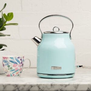 Haden Heritage 1.7 Liter Stainless Steel Electric Tea Kettle, Turquoise - 75004