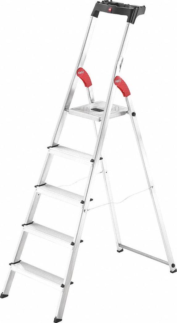 Hailo 5 ft 1 in Aluminum Platform Stepladder, 330 lb Capacity 8160-507