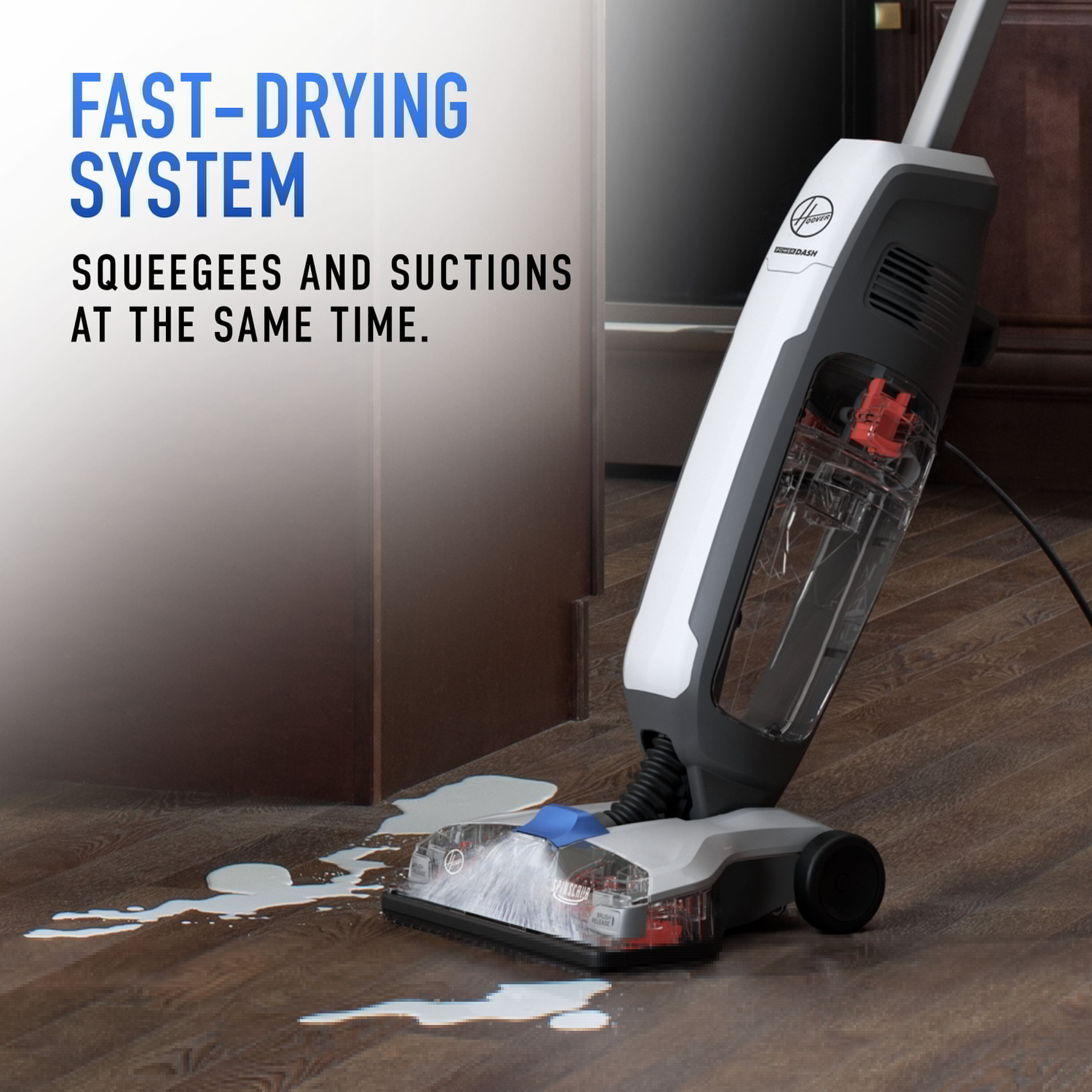 Hoover PowerDash Corded Hard Floor Cleaner, for Sealed Hard Floors, Fast Drying, Antimicrobial Brushes, Compact, Lightweight, FH41010 - Image 5