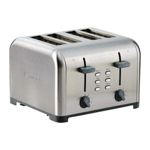 Kenmore 4-Slice Toaster Stainless Steel Dual Controls Wide Slot Defrost & Bagel Functions 9 Shade Settings